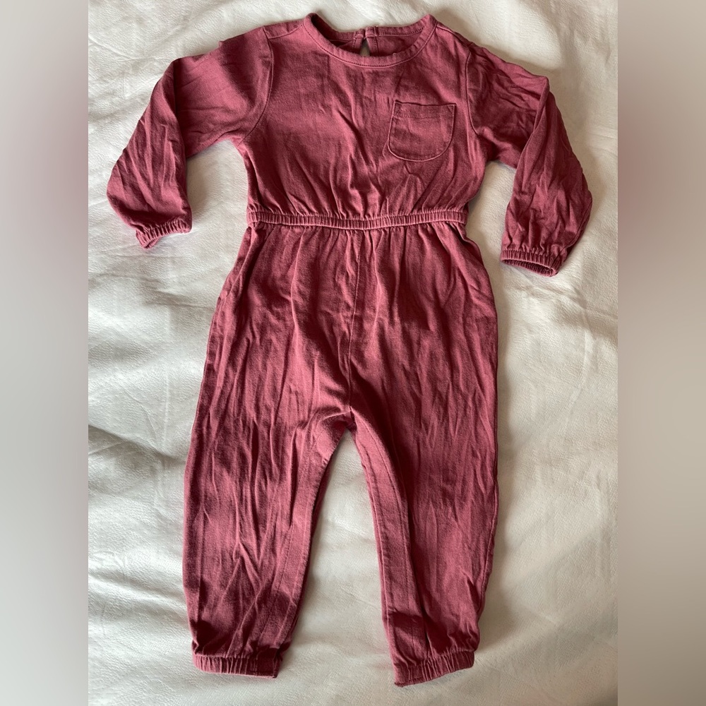 Old Navy Burgundy Long Sleeve Jumpsuit